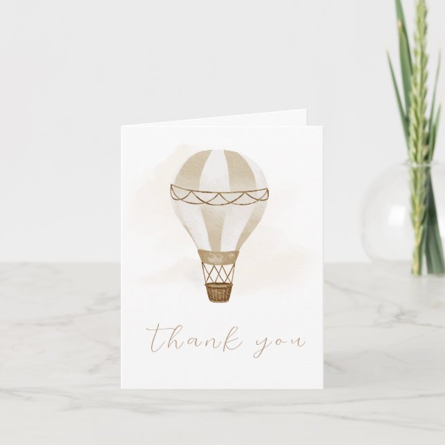 Carte De Remerciements L'aventure attend un Baby shower neutre | (Devant)