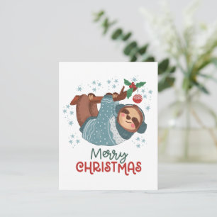 Carte De Remerciements Lazy Sloth Christmas Card