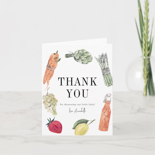 Carte De Remerciements Le Baby shower des fermiers cultivés localement (Devant)