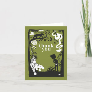 Carte De Remerciements Le Baby shower du livre de la Jungle Silhouette Me