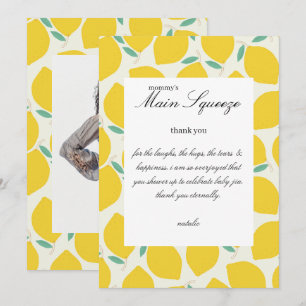 Carte De Remerciements Le Baby shower principal de citron citron à la tai