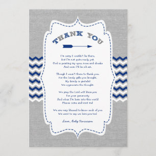Carte De Remerciements Le baby shower tribal de flèche vous remercient de