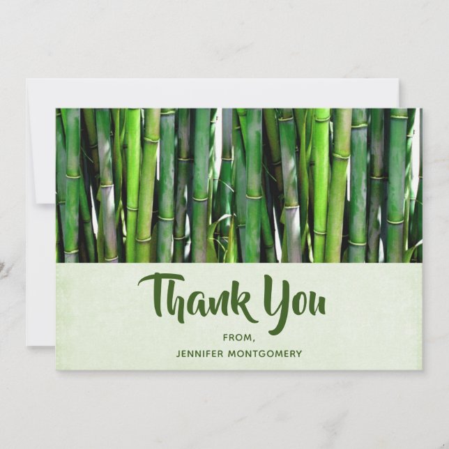 Carte De Remerciements Le Bambou vert Stalks Photographie de la nature (Devant)