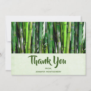 Carte De Remerciements Le Bambou vert Stalks Photographie de la nature