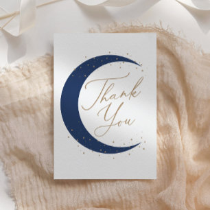 Carte De Remerciements Le bleu de la marine au-dessus du Baby shower des