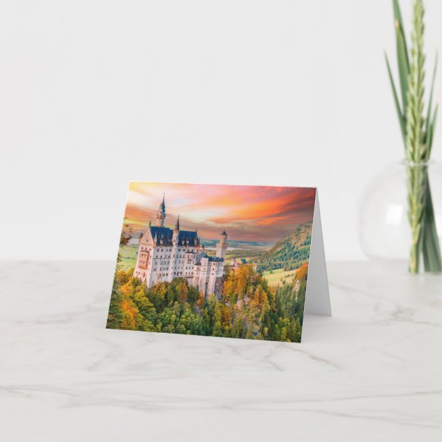 Carte De Remerciements Le château de Neuschwanstein (Devant)
