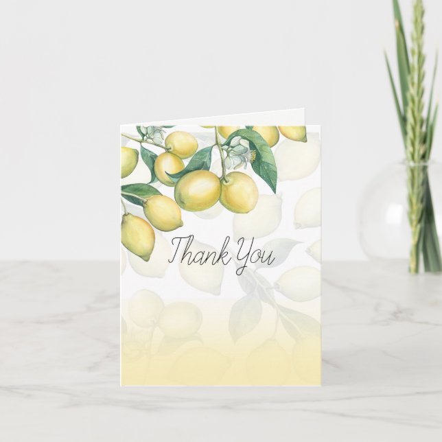 Carte De Remerciements Le citron s'embranche le pays blanc et jaune (Devant)