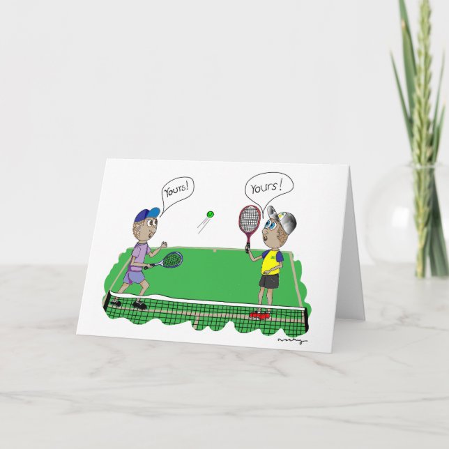 Carte De Remerciements Le côté drôle du tennis (Devant)