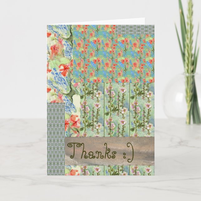Carte De Remerciements Le dire avec beaucoup de fleurs (Devant)