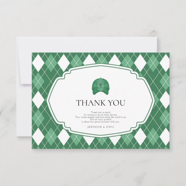 Carte De Remerciements Le golf vert (Devant)