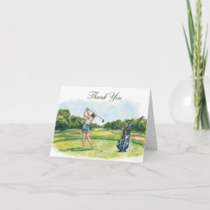 Carte De Remerciements Le golfeur joue au golf sur le parcours