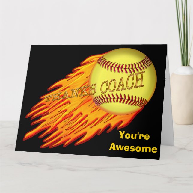 Carte De Remerciements Le GRAND base-ball flamboyant frais remercie des (Devant)
