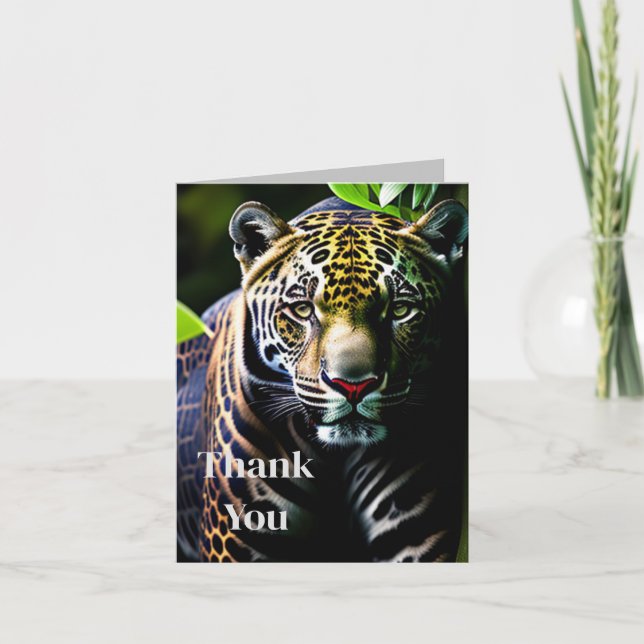Carte De Remerciements Le Jaguar - Prédateur de la jungle de feu (Devant)