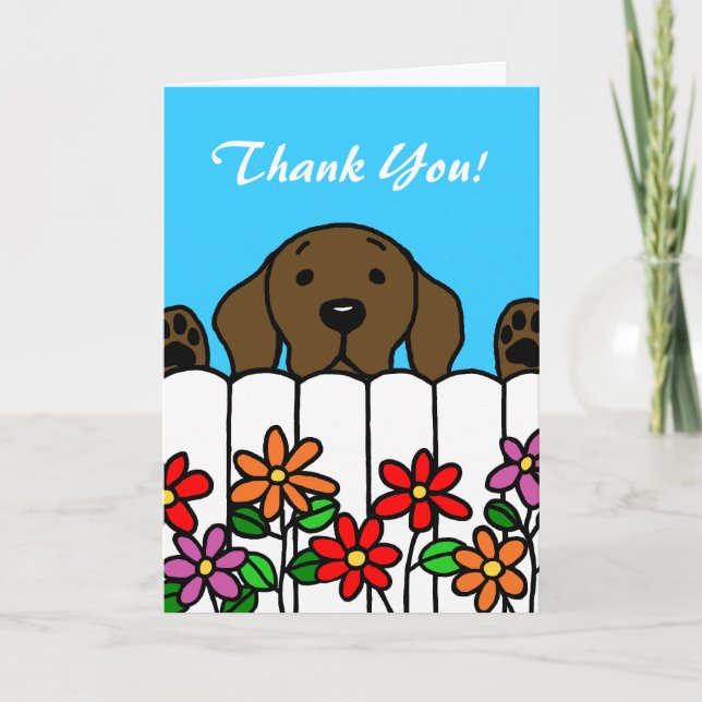 Carte De Remerciements Le Labrador du chocolat vous observe (Devant)