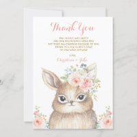 Le lapin mignon rougissent baby shower floral d'or
