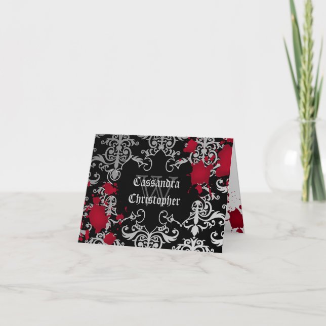 Carte De Remerciements Le mariage gothique de Halloween de vampire vous (Devant)