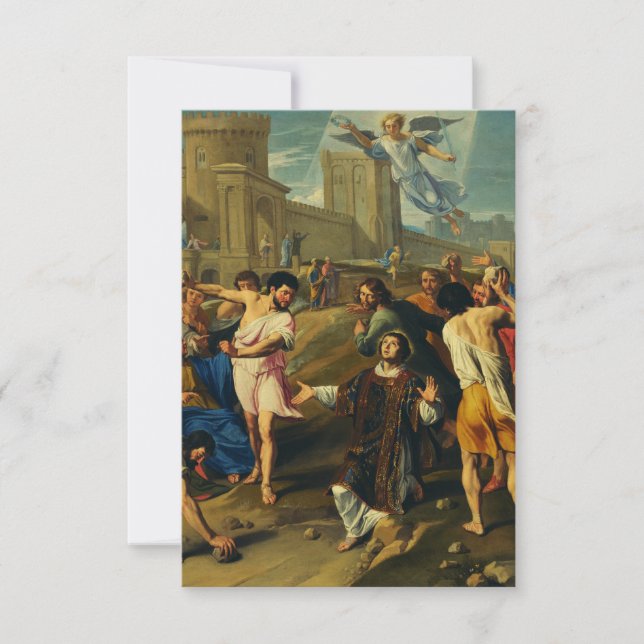 Carte De Remerciements Le martyre de Saint-Étienne (Devant)