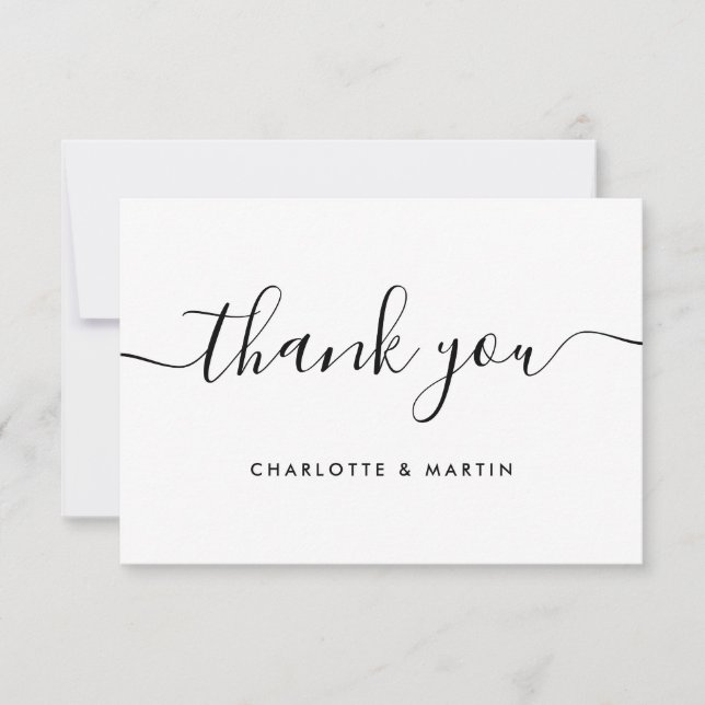 Carte De Remerciements Le Noir et blanc de la mode (Devant)