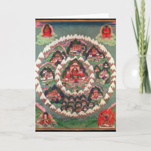 Carte De Remerciements Le paradis de Shambhala, bannière tibétaine