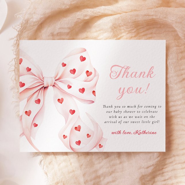 Carte De Remerciements Le petit Baby shower amoureux de Valentine (Créateur téléchargé)
