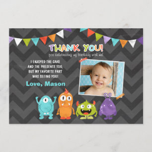 Carte De Remerciements Le Petit Monstre d'anniversaire