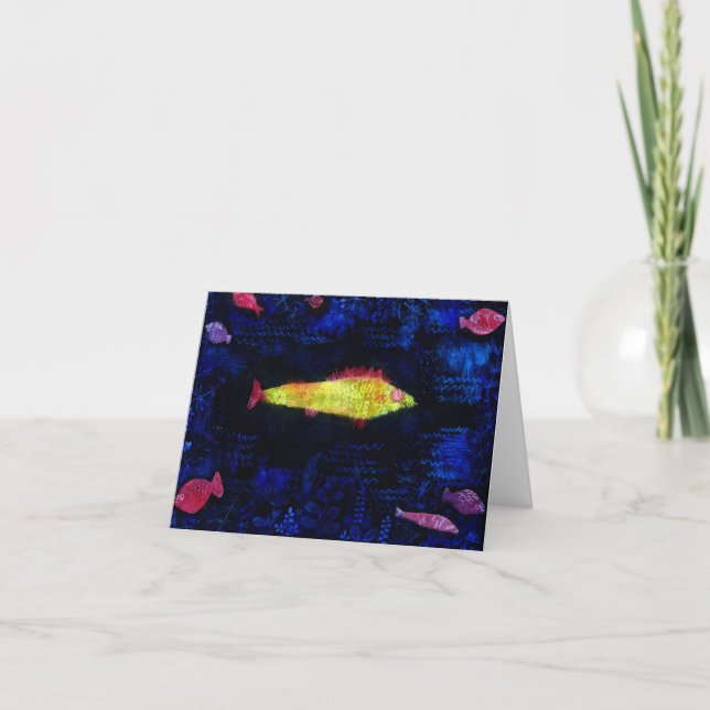 Carte De Remerciements Le poisson rouge par Paul Klee (Devant)