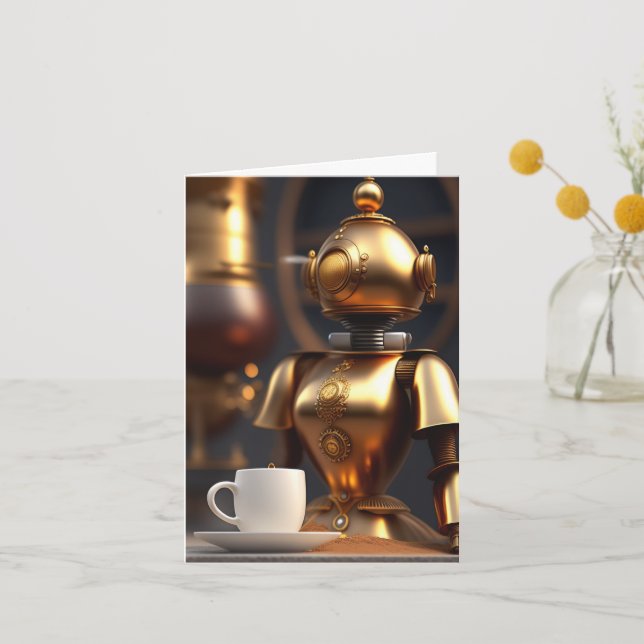 Carte De Remerciements Le robot Barista (Recto)