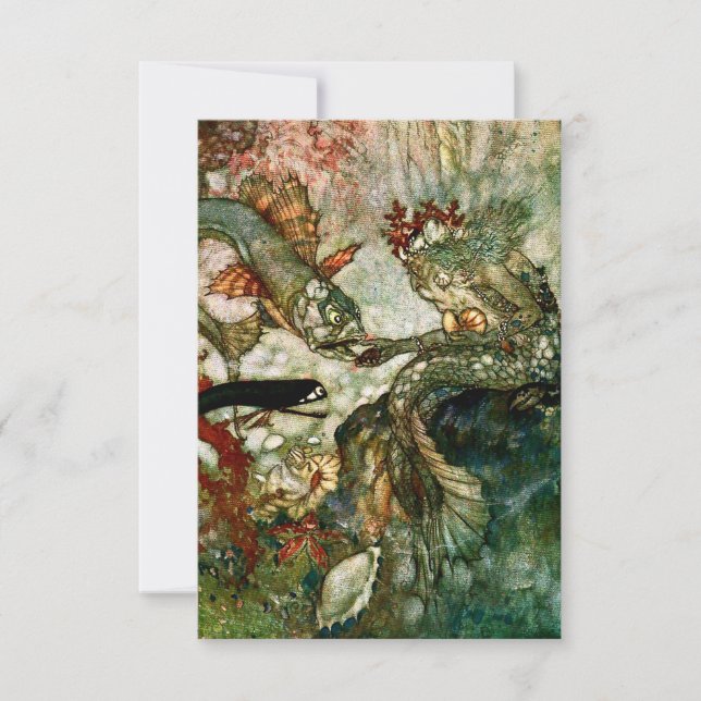 Carte De Remerciements "Le roi des sirènes" par Edmund Dulac (Devant)