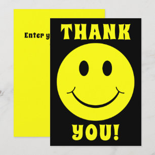 Carte De Remerciements Le sourire du visage jaune