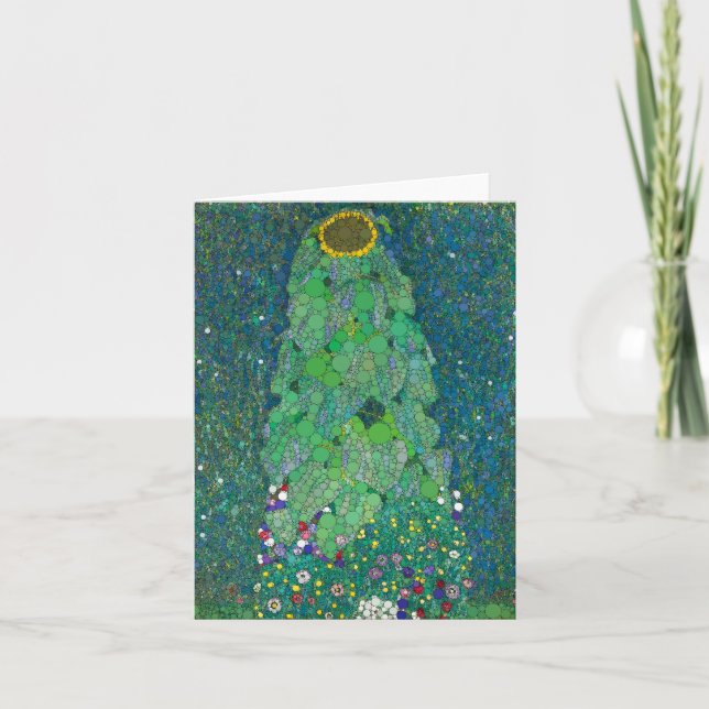 Carte De Remerciements Le tournesol, points d'infini par Gustav Klimt (Devant)