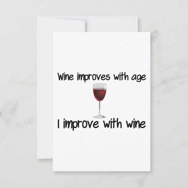 Carte De Remerciements le vin s'améliore avec l'âge (Devant)