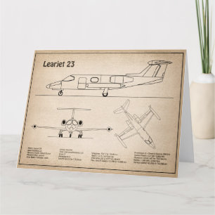 Carte De Remerciements Learjet 23 - Plan de dessin du plan d'avion SD