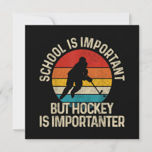 Carte De Remerciements L'École Est Importante, Mais Le Hockey Est Importa