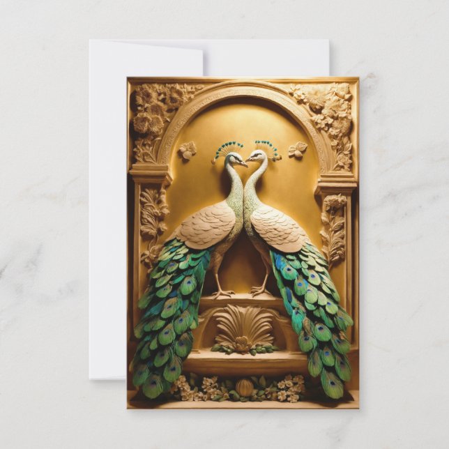 Carte De Remerciements L'élégance d'un couple de paon" (Devant)