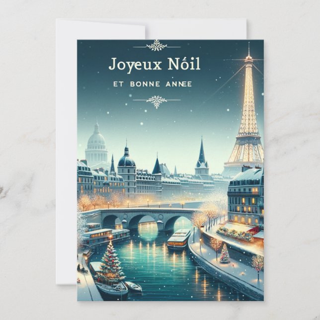 Carte De Remerciements L'élégance hivernale parisienne (Devant)