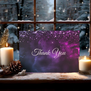 Carte De Remerciements L'élégant art du marbre bleu violet