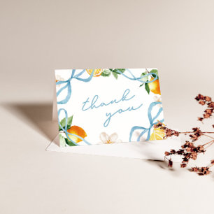 Carte De Remerciements Lemon & Bows Baby Shower Garçon Fantaisiste