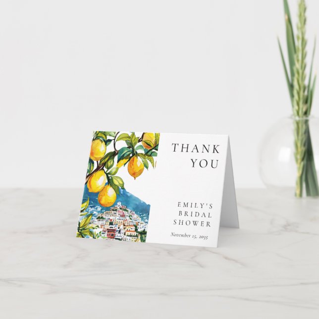 Carte De Remerciements Lemon Citrus Côte d'Amalfi Enterrement de Vie de J (Devant)