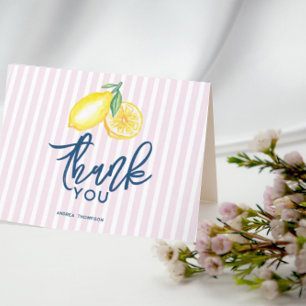 Carte De Remerciements Lemon jaune Citrus Rétro Moderne Enterrement de vi