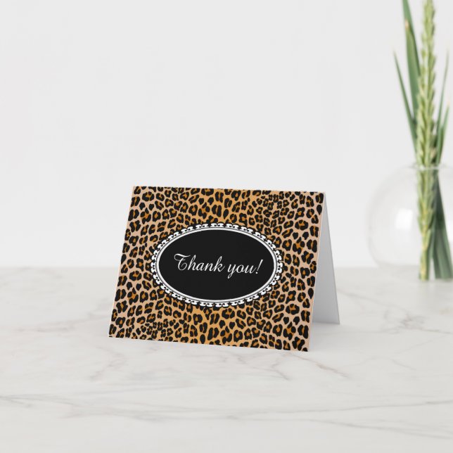 Carte De Remerciements Leopard (Devant)