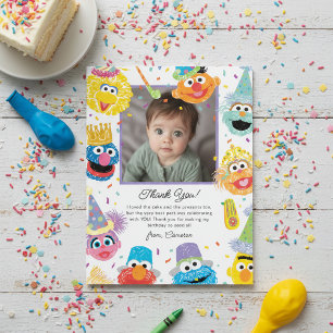 Carte De Remerciements Les amis de Sesame Street Confetti Anniversaire