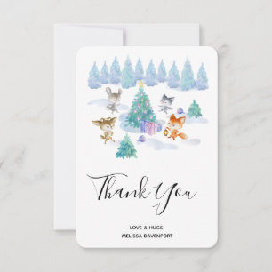 Carte De Remerciements Les Animaux De Forêt Dansant Autour De L'Arbre De 
