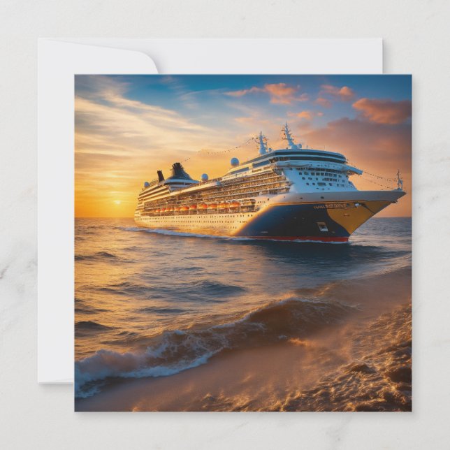 Carte De Remerciements Les bateaux de croisière offrent un luxueux Envelo (Devant)