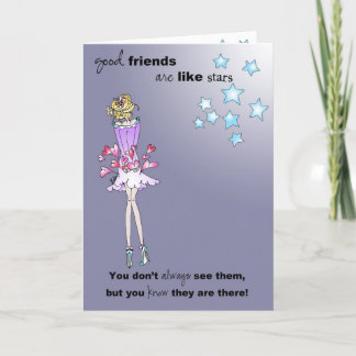 Carte De Remerciements Les bons amis sont comme les étoiles !
