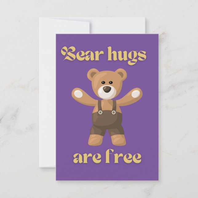 Carte De Remerciements Les câlins d'ours sont gratuits (Devant)