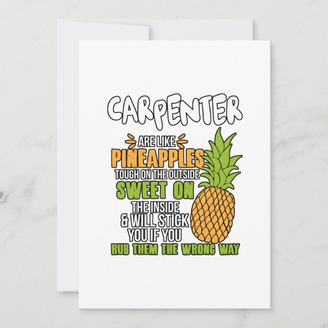 Carte De Remerciements Les Carpentiers Sont Comme Des Ananas. (Devant)