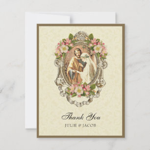 Carte De Remerciements Les cerisiers des Mariages catholiques Vintages en