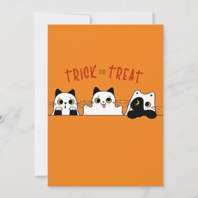 Carte De Remerciements les chatons à halloween (Devant)