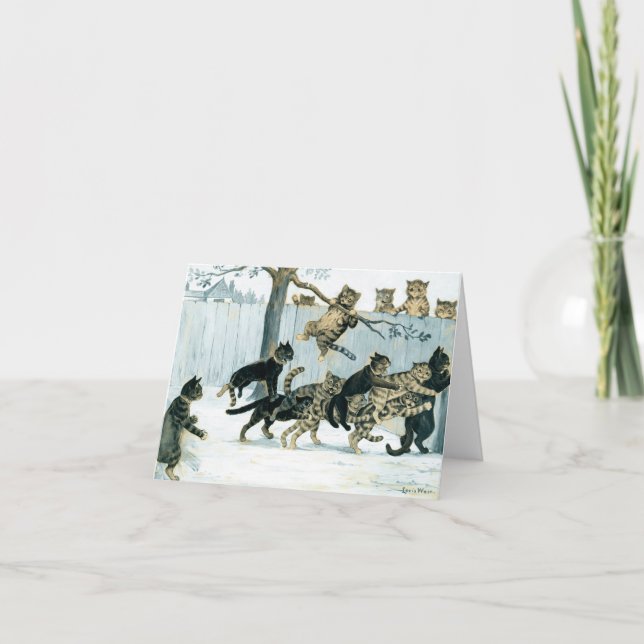 Carte De Remerciements Les chats en jeu de Louis Wain (Devant)