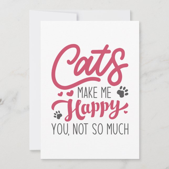 Carte De Remerciements Les Chats Me Rendent Heureux Vous N'Êtes Pas Tant (Devant)
